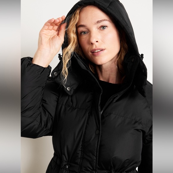 NWT OLD NAVY Water-Resistant Quilted Long Puffer Jacket - Picture 4 of 13